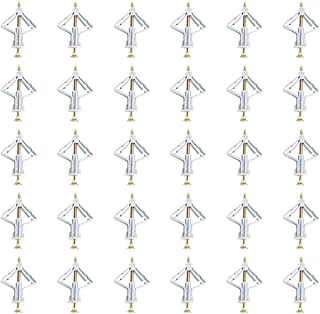 30 Pièces Cheville pour Parpaing Creux, Cheville Charge Lourde, Kit Cheville Creuses, Fixations de Plaques de Plâtre Diy, Cheville Paco pour Plaques Plâtre, Panneaux Fibres Gypse, Murs Creux