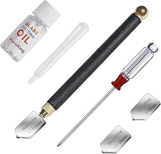 Outil de coupe de verre avec huile coupe verre, tête de coupe 2 à 20 mm, outil coupe-verre à pointe en carbure pour miroir en verre épais et mosaïque