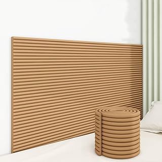 Panneau Tete de Lit à Coller Panneaux Muraux Rembourrés 3D Coussin Mural Tete de Lit pour Enfant Revêtement Mural Adhesif pour chambre à coucher tatouage (couleur bois, 20 x 200 cm)