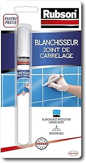 Rubson | Blanchisseur Joint de Carrelage (feutre de 7 ml) – Stylo blanchissant facile à appliquer pour joints de carrelage – Blancheur et protection longue durée