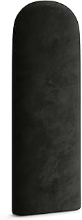 Muralo Panneau de rembourrage ovale - Pour tête de lit - Pour chambre à coucher, salon, lit - Moderne et luxueux - Noir - 30 x 80 cm